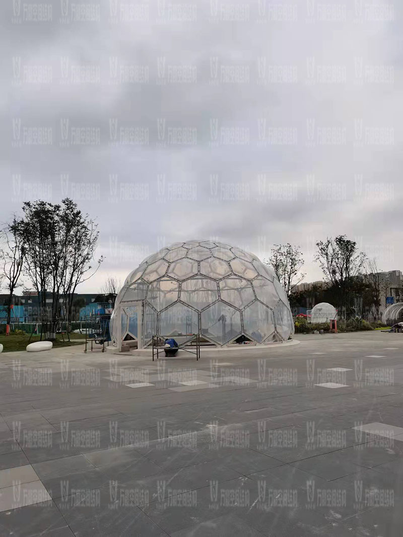 無線創智城市功能空間業態優化五星集市鋼膜結構工程膜結構安裝中