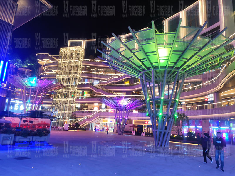 石家莊東南智匯城倒傘ETFE膜結構項目夜景欣賞