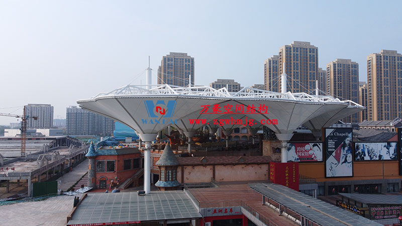 山東聊城萬達(dá)小鎮(zhèn)七彩祥云PTFE膜結(jié)構(gòu)項目