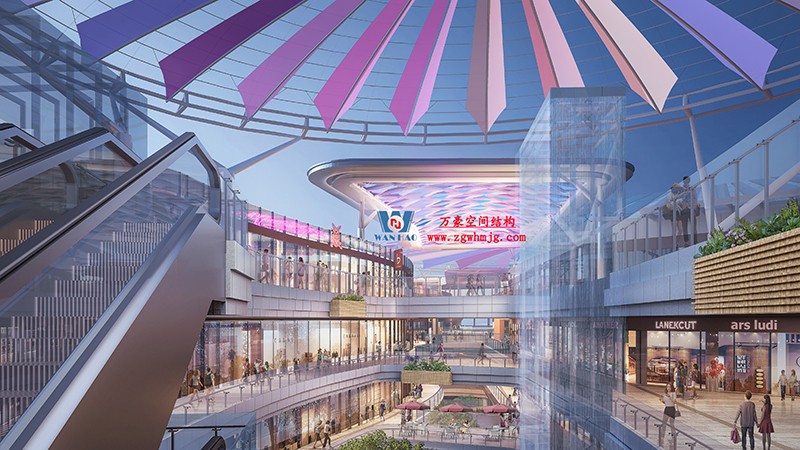 明宇廣場6號地塊商業（萬達廣場）改造項目鋼膜結構ETFE膜結構蓋頂天幕項目