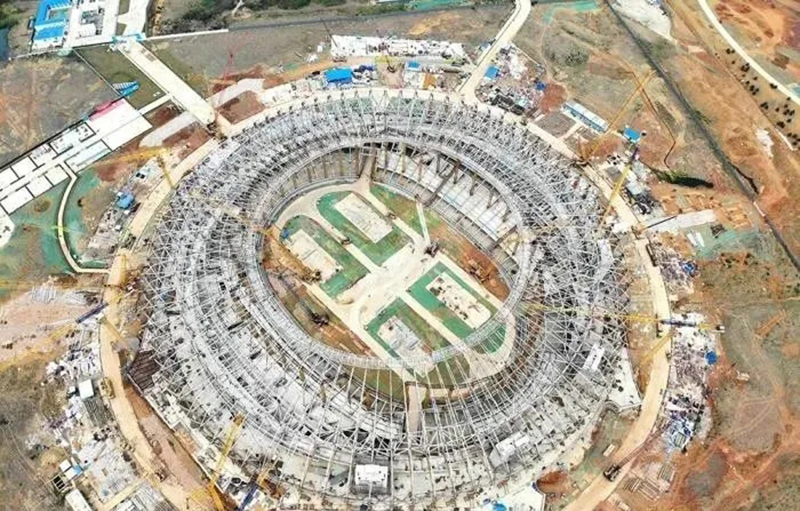 【飛碟加蓋】2021大運會東安湖體育場鋼結構封頂