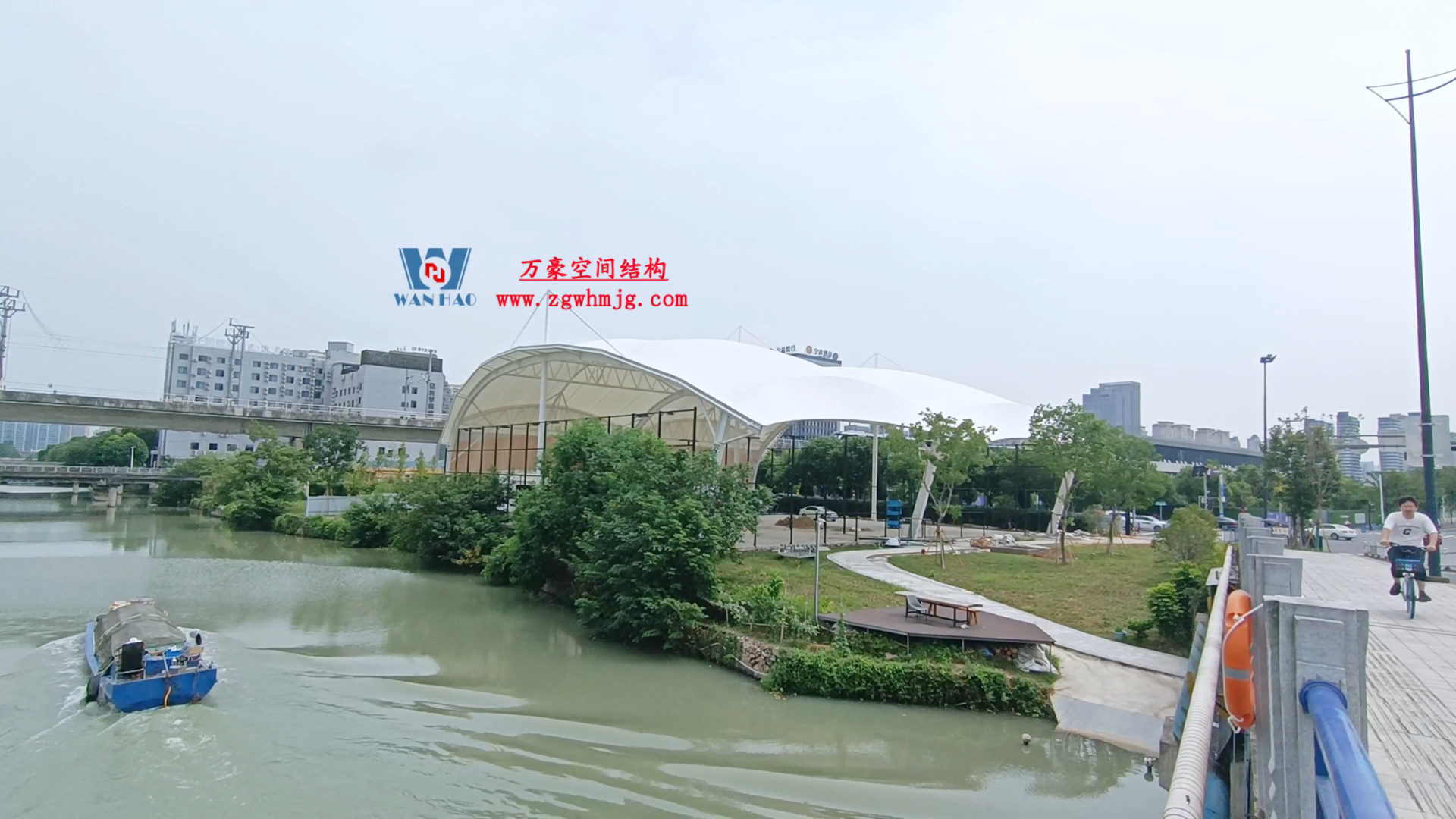 溫州惠民路西側綠地球場PTFE膜結構賞析